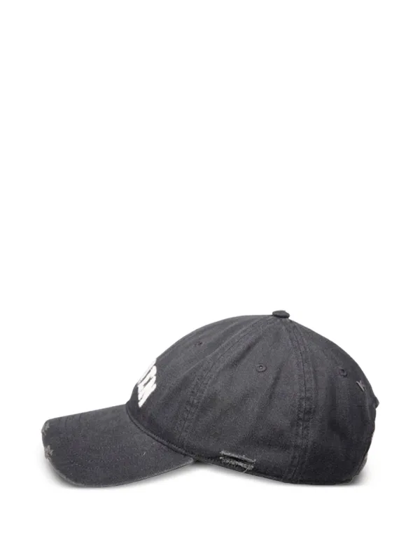 Golden Goose logo-embroidered Distressed Cap | Grey | FARFETCH