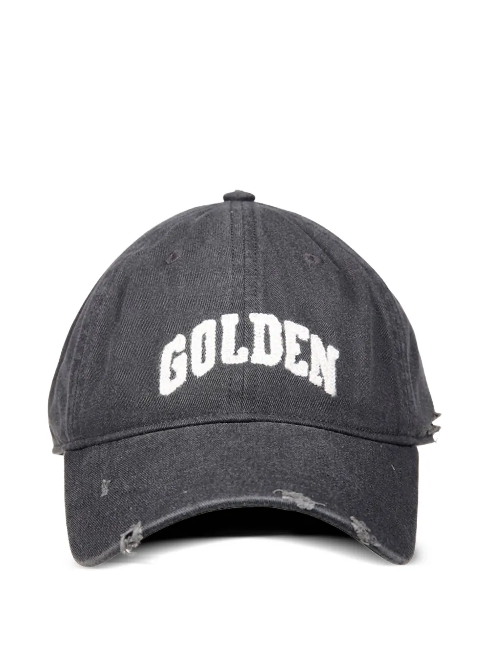 Golden Goose logo-embroidered distressed cap Grijs