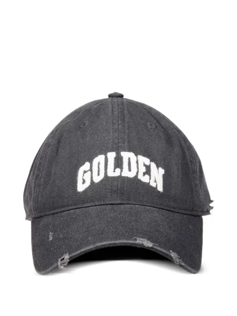 Golden Goose logo-embroidered distressed cap