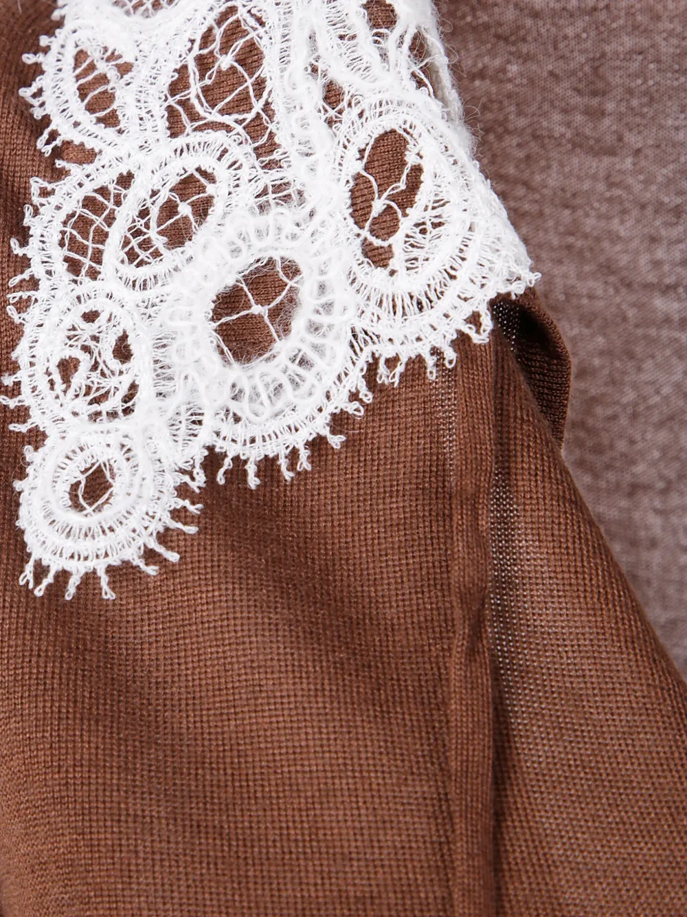 Fabiana Filippi lace-trimmed knit top Bruin