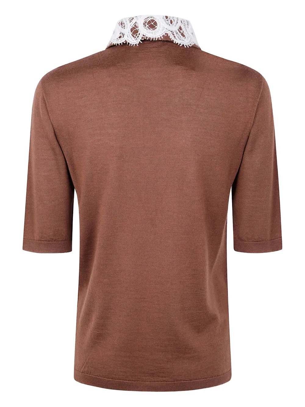 Fabiana Filippi lace-trimmed knit top Bruin