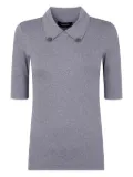 Fabiana Filippi ribbed collar-embellished T-shirt - Grey