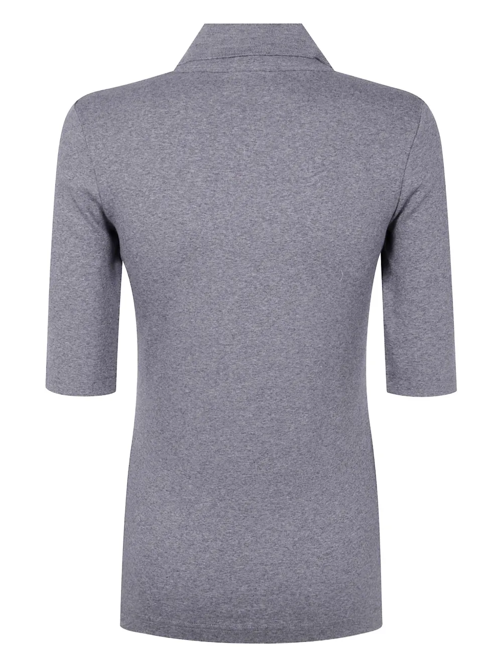 Fabiana Filippi Geribbeld T-shirt verfraaid met kraag Grijs