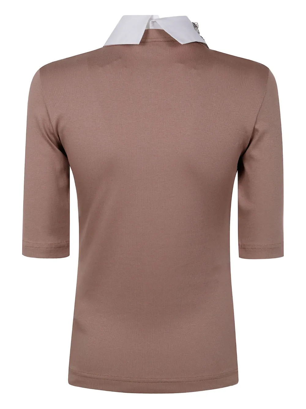 Fabiana Filippi embellished-collar T-shirt Bruin