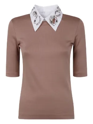 Tシャツ・カットソー FABIANA FILIPPI Women Tops JED273B549 I7758154 Beige Fabiana Filippi Top – BALTINI