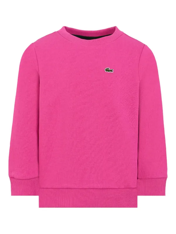 Lacoste Kids Embroidered crew-neck Sweater Pink FARFETCH NO