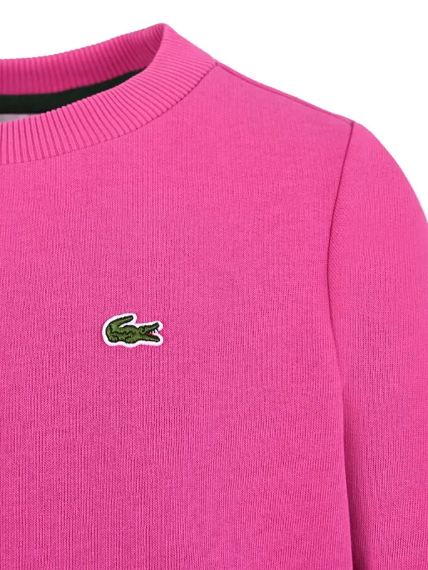 Lacoste Kids Embroidered crew-neck Sweater Pink FARFETCH NO
