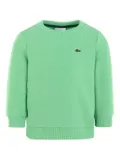 Lacoste Kids logo-embroidered crew-neck sweatshirt - Green