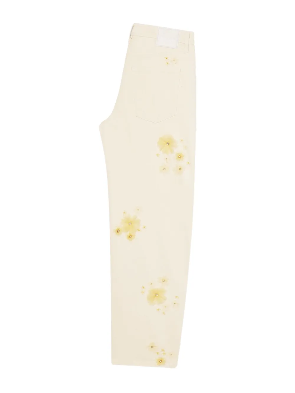 FRAME floral-embellished jeans Beige