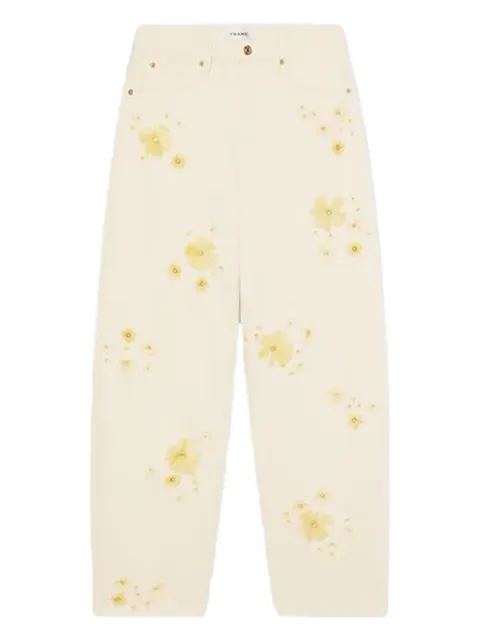 FRAME floral-embellished jeans