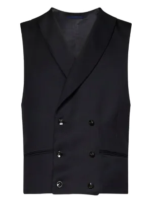 Y's ブラック ダブルブレスト ベスト FRANZESE COLLECTION ダブルブレスト ベスト | ブルー | FARFETCH JP