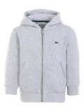 Lacoste Kids hooded zip-up top - Grey
