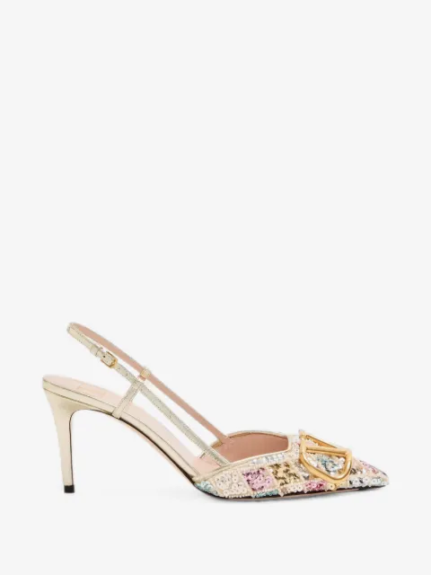 Valentino Garavani VLogo Signature slingbacks décolleté with Rhombelle embroidery 80mm
