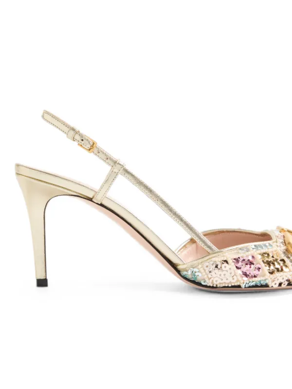 VALENTINO Vロゴ スリングバック パンプス ベージュ Valentino