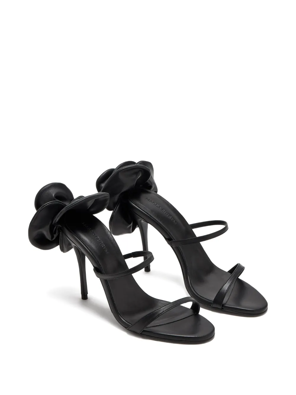 Magda Butrym 105mm flower-appliqué sandals Black