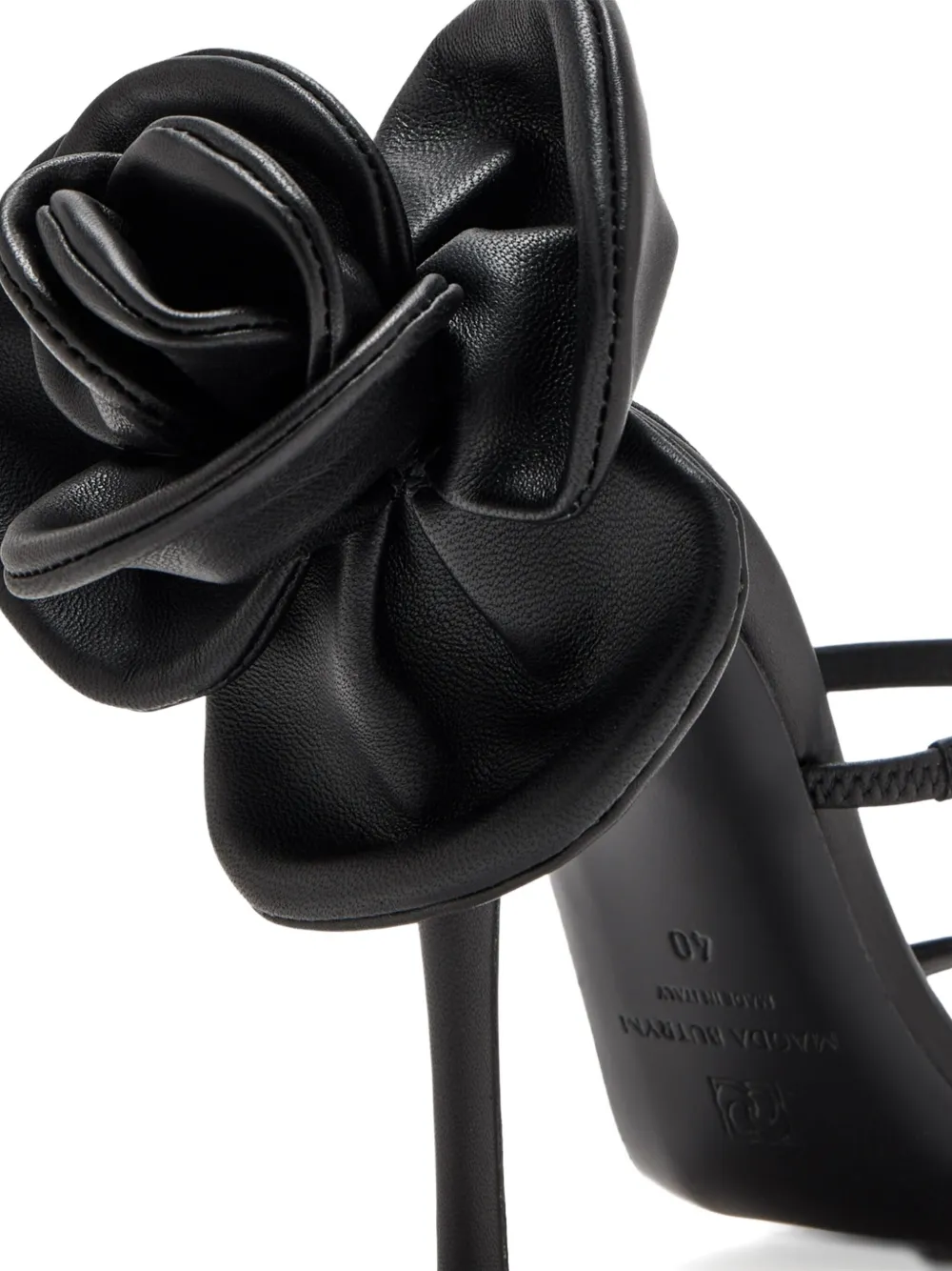 Magda Butrym 105mm flower-appliqué sandals Black