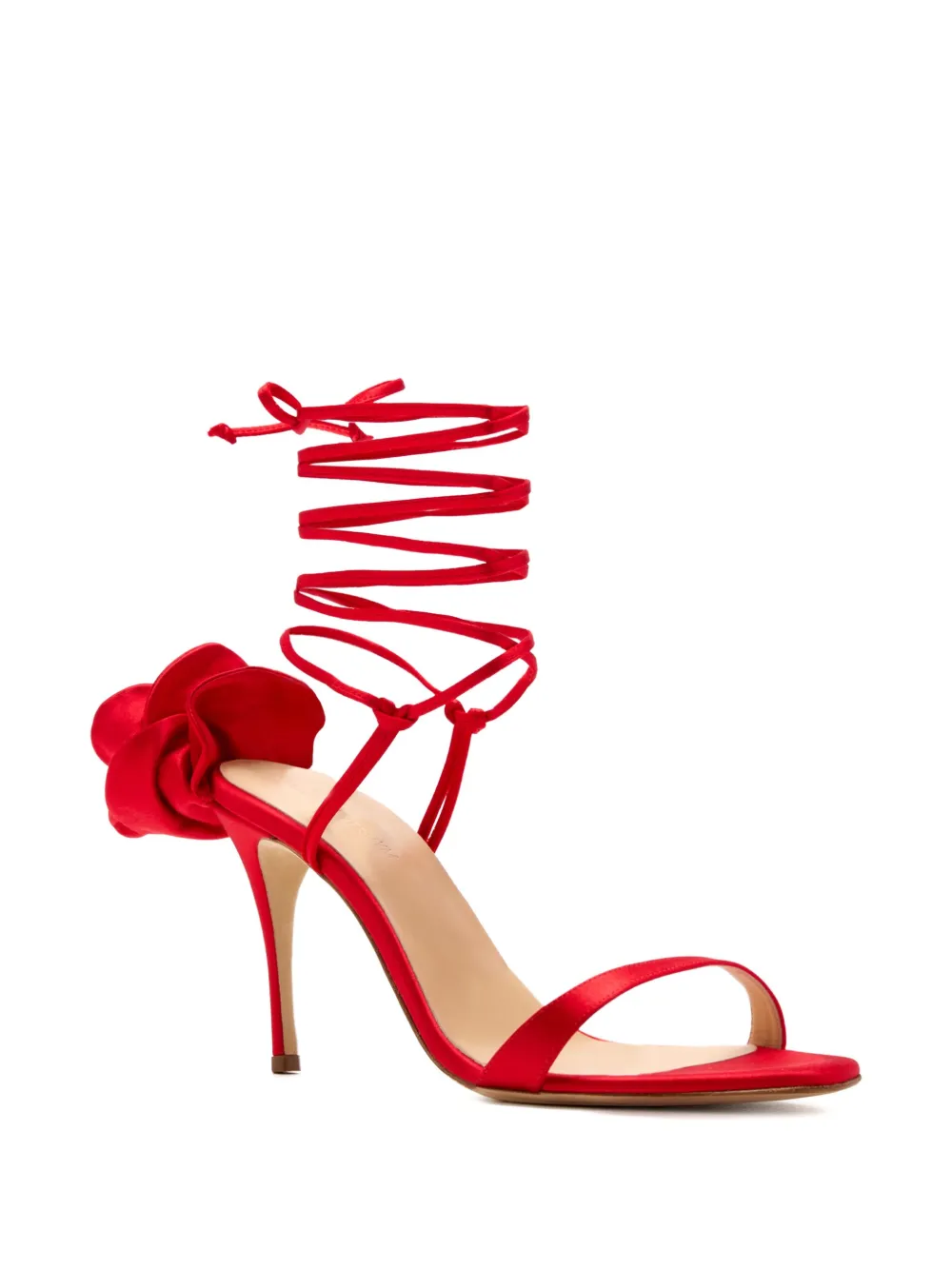 Magda Butrym 105mm rose-detail lace-up sandals Red