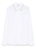 Peserico piped-collar cotton shirt - White