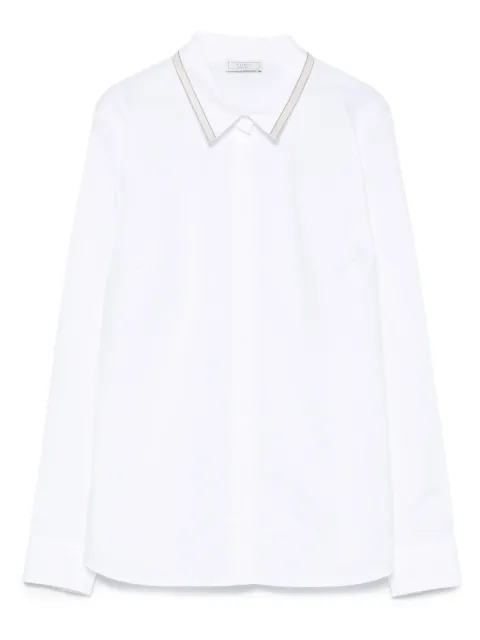 Peserico piped-collar cotton shirt