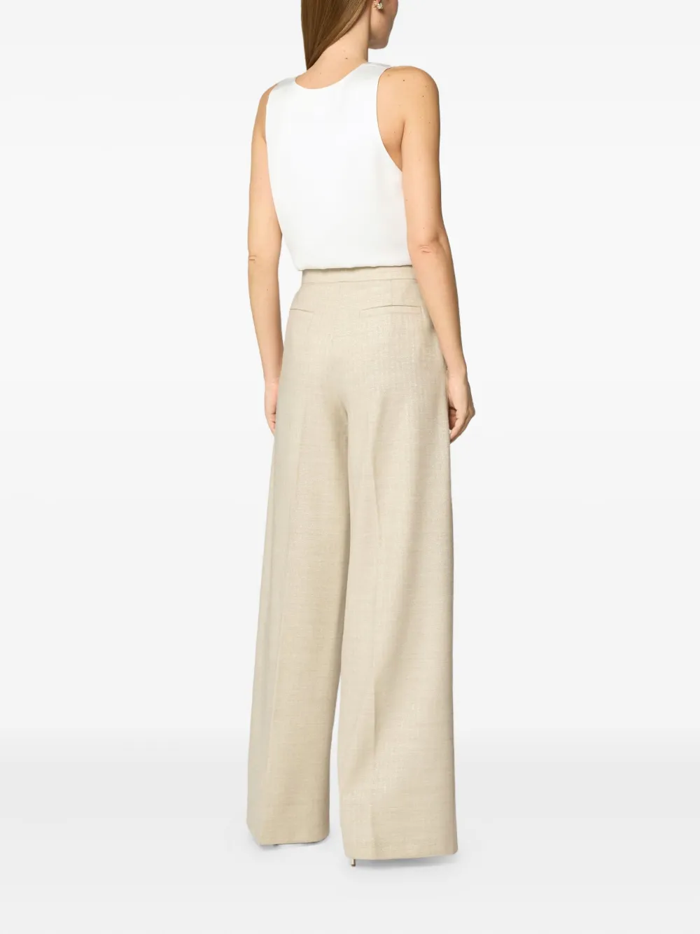 Genny Broek met wijde pijpen Beige