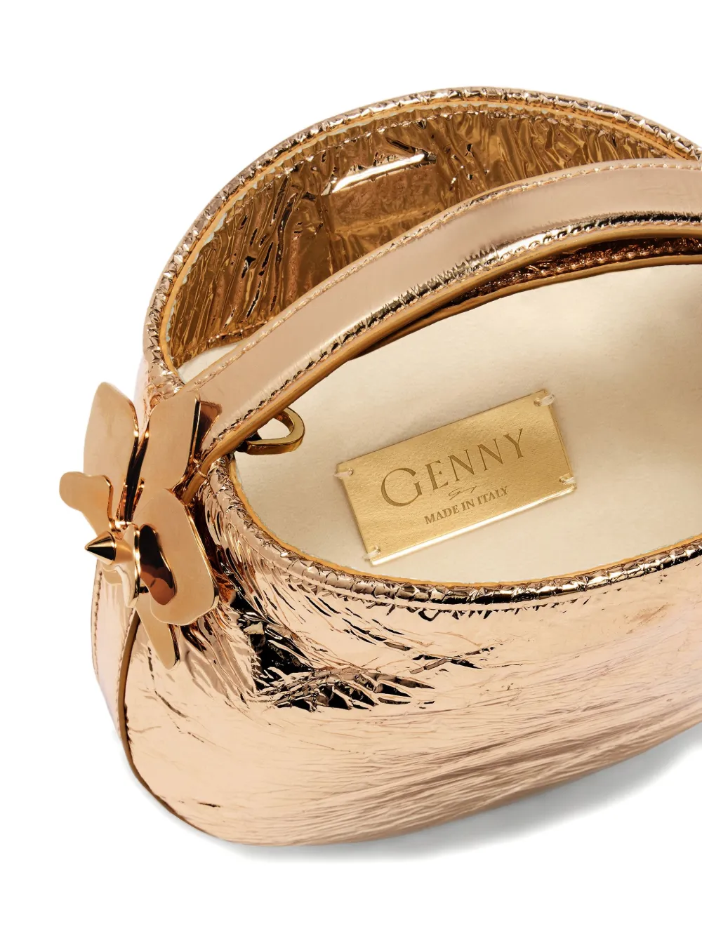 Genny Halo metallic mini-tas Bruin