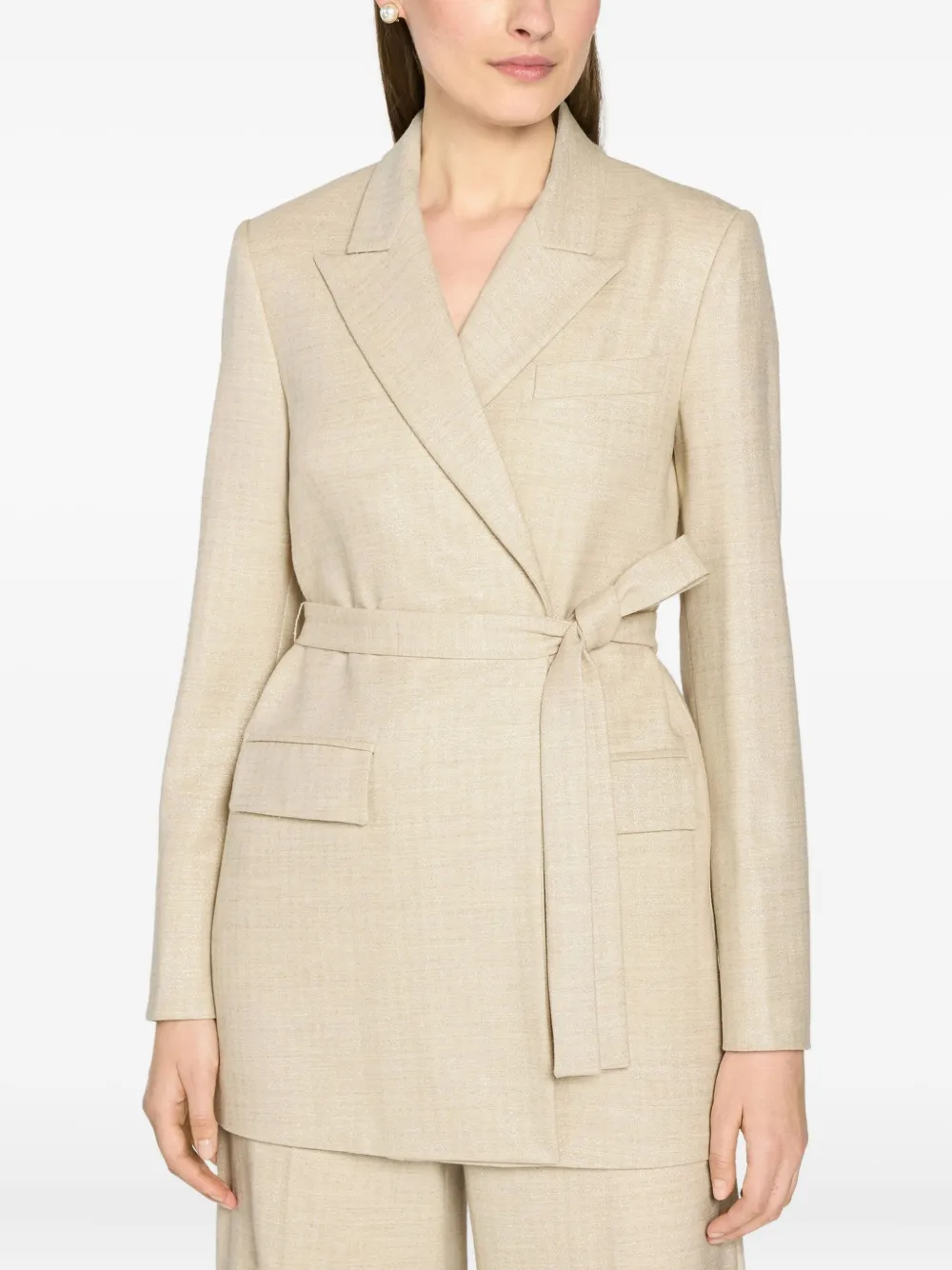 Genny belted blazer Beige