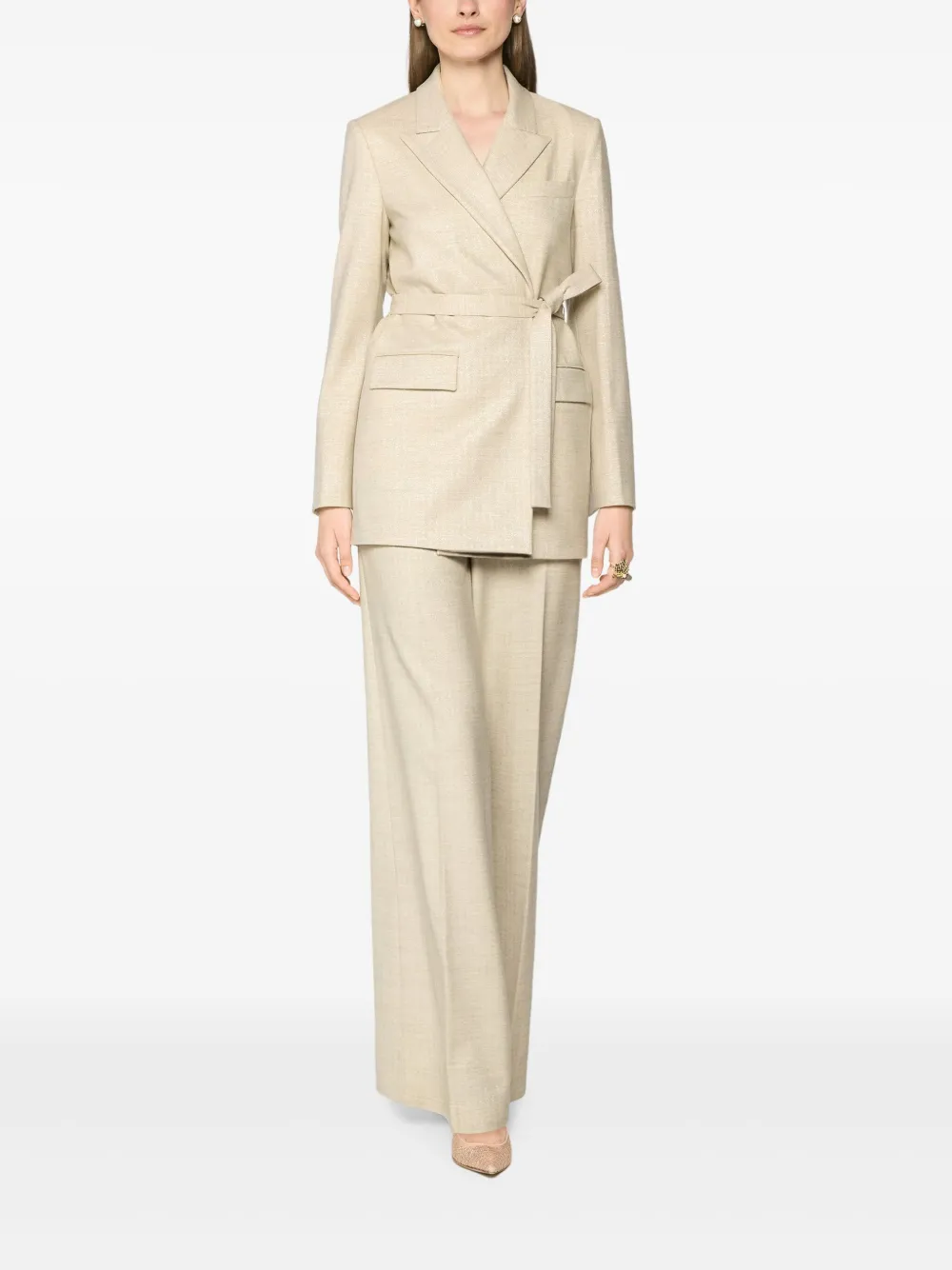 Genny belted blazer Beige