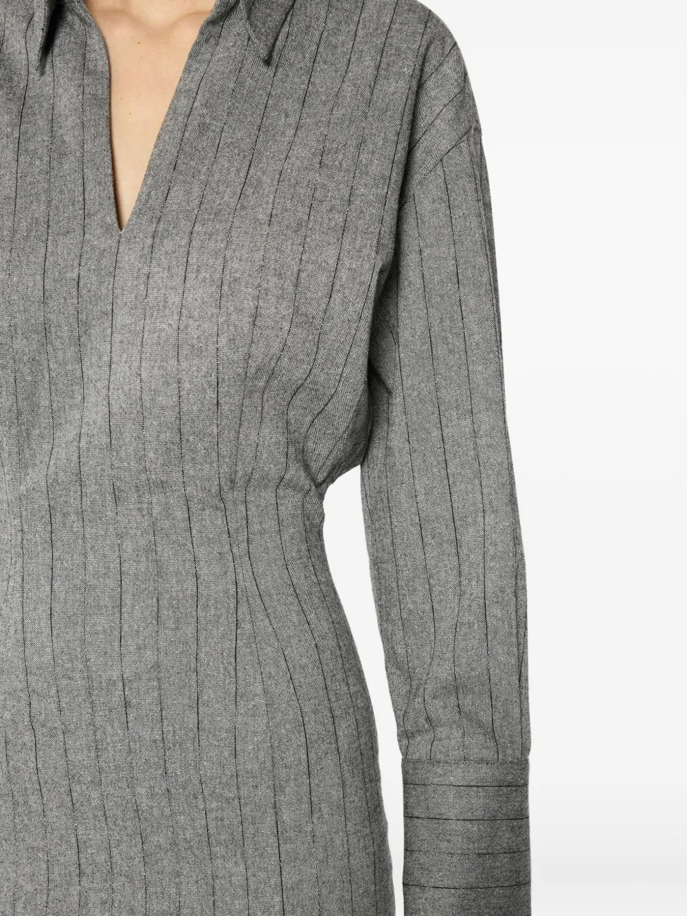 Genny stripe-pattern midi dress Grijs