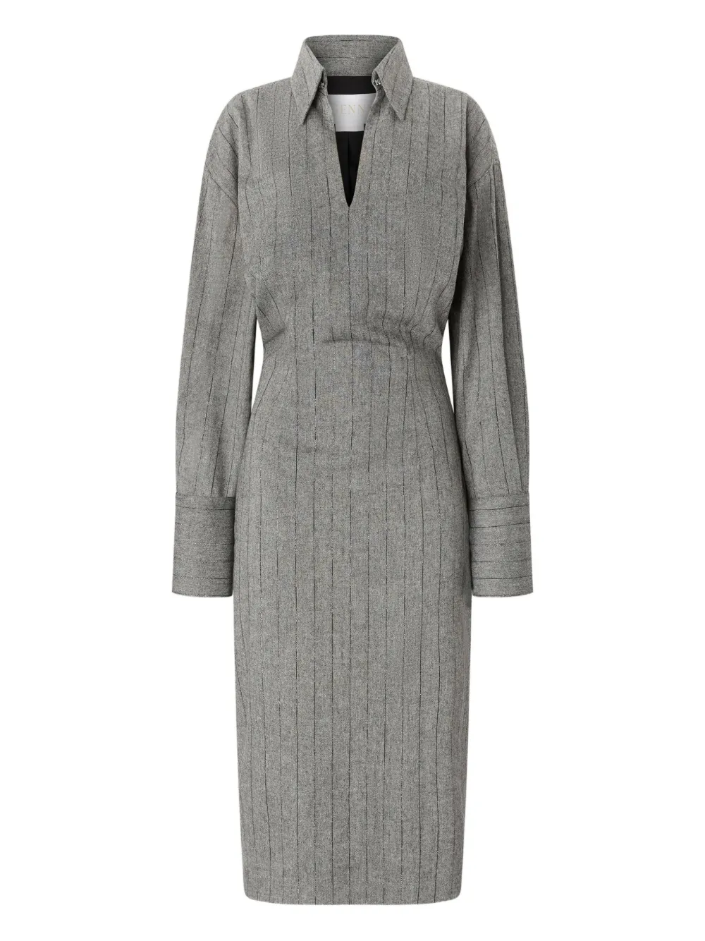 Genny stripe-pattern midi dress Grijs