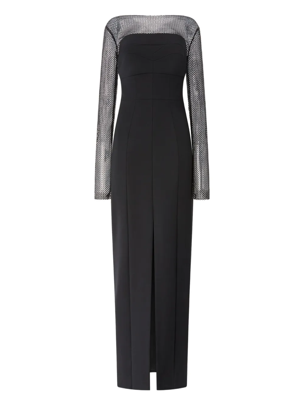 mesh-insert evening gown