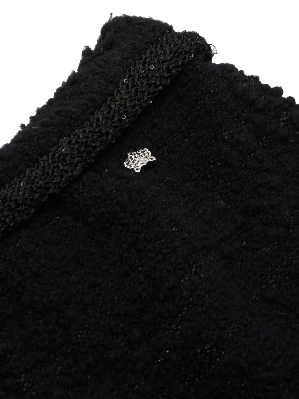 Genny sequin-embellished tweed shorts Zwart