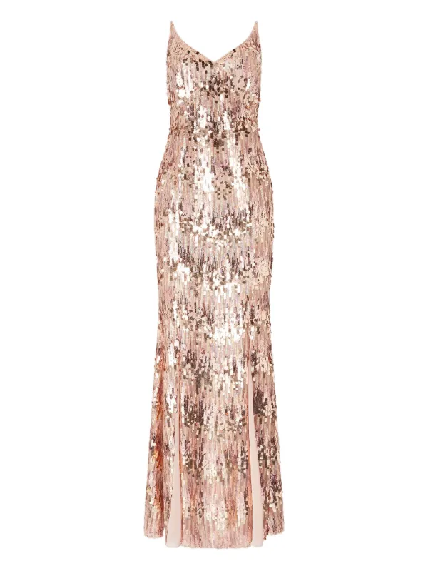 Genny sequin-embellished Split Cocktail Dress | Pink | FARFETCH PH