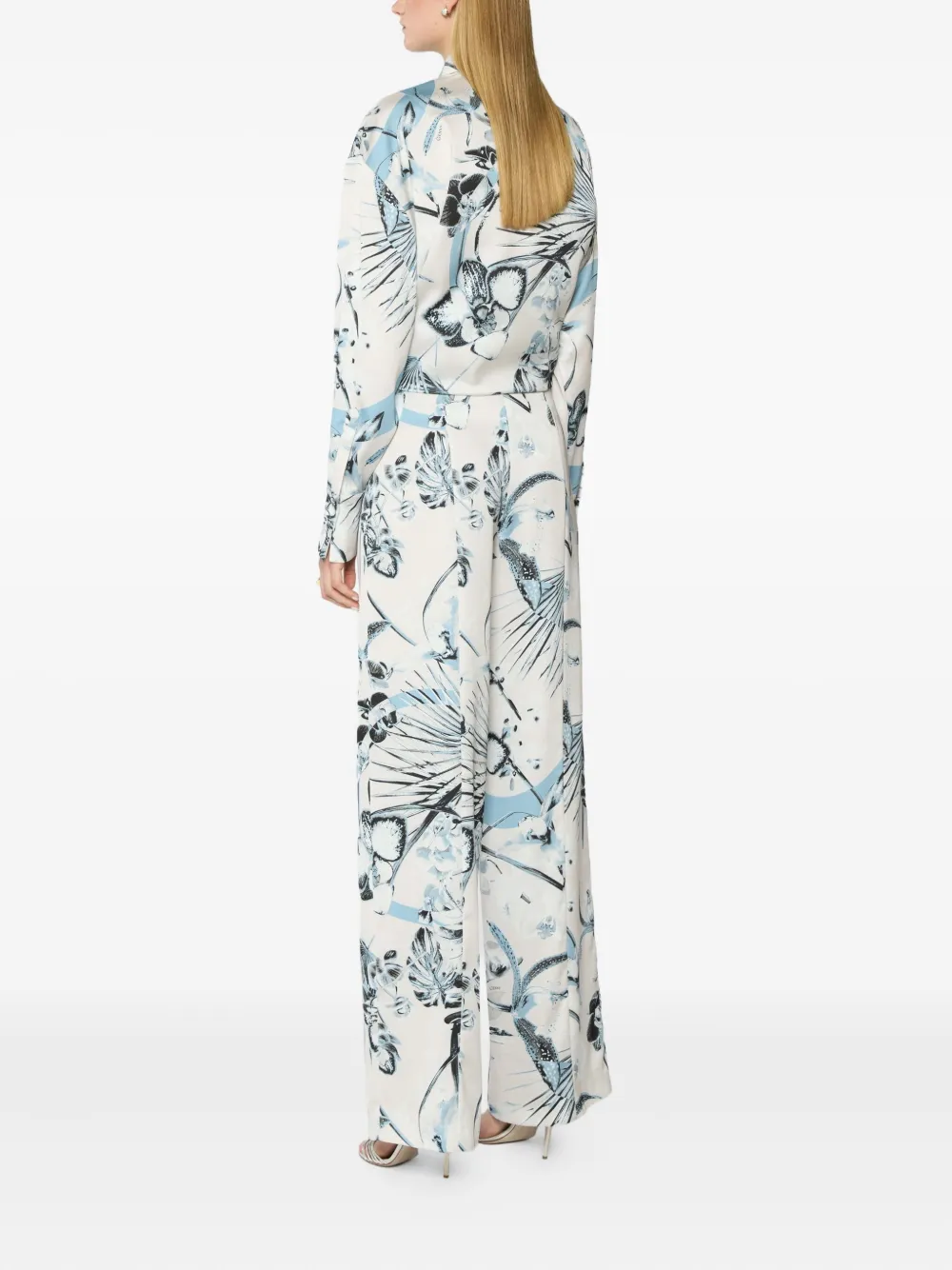 Genny Broek met bloemenprint Blauw
