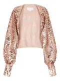 Genny sequin puff-sleeve top - Brown