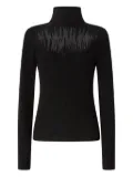 Genny ribbed-knit sheer-panel top - Black