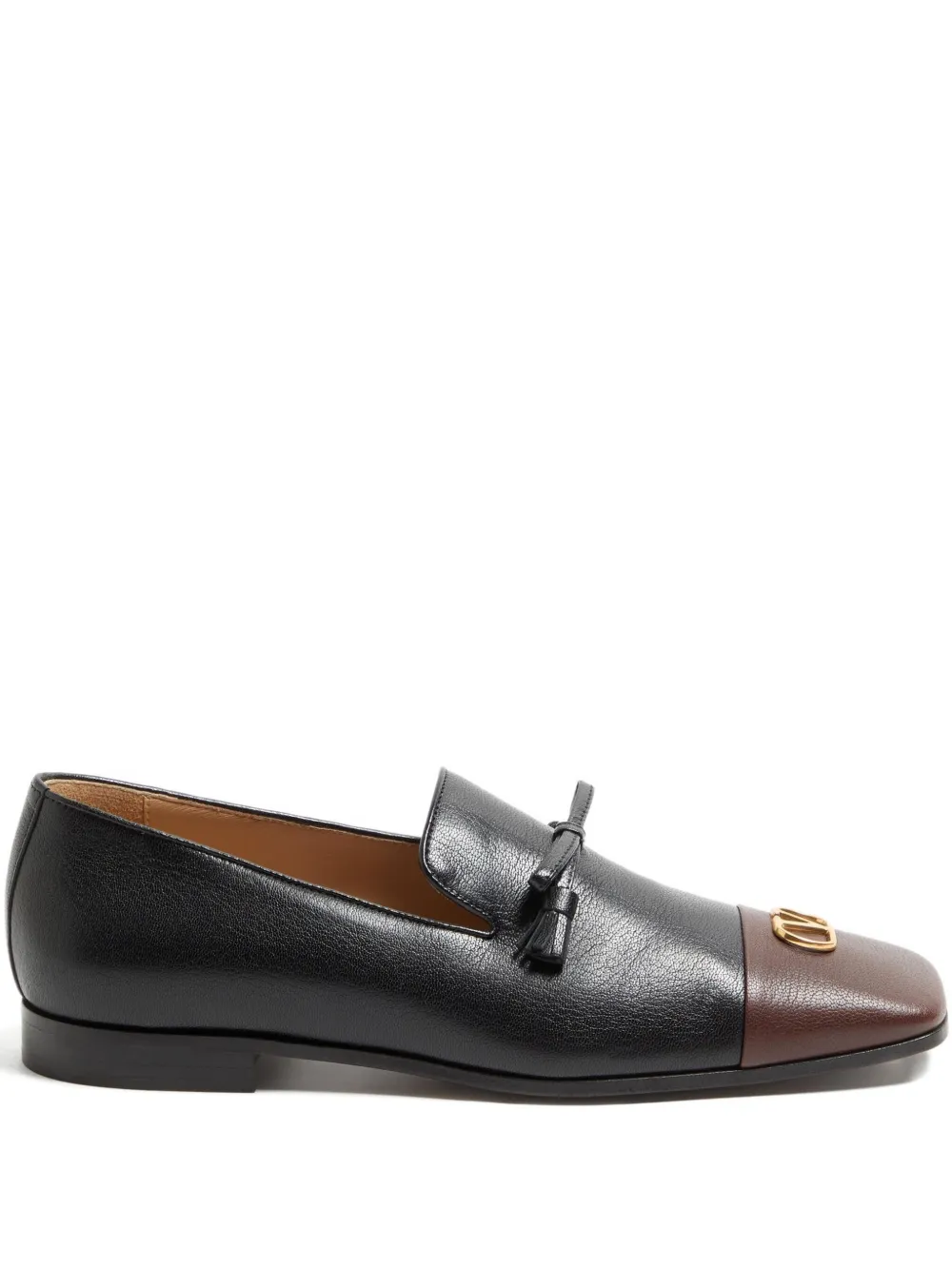 Valentino Garavani Babouchoes loafers met kwastje en logo Zwart