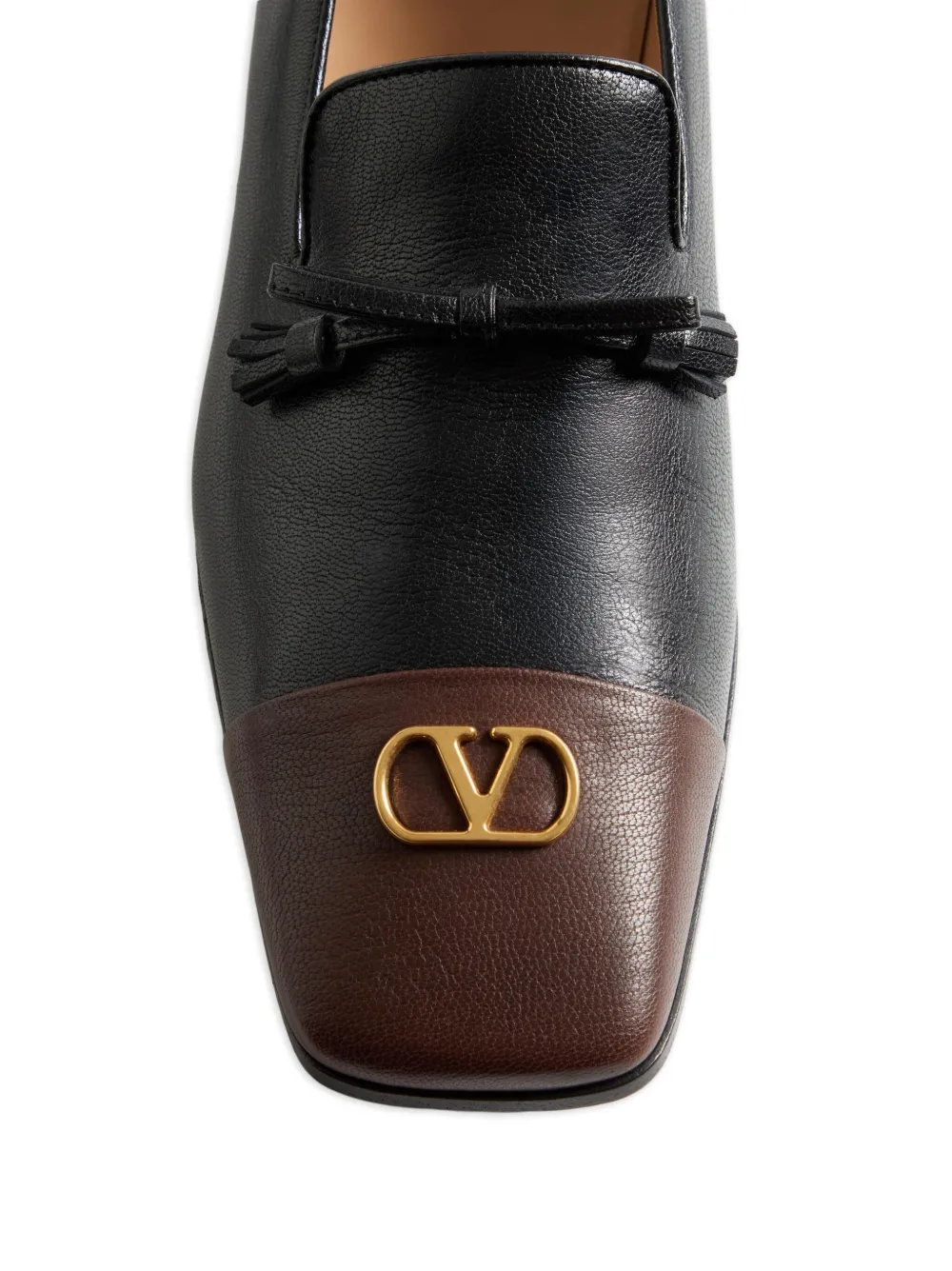 Valentino Garavani Babouchoes loafers met kwastje en logo Zwart