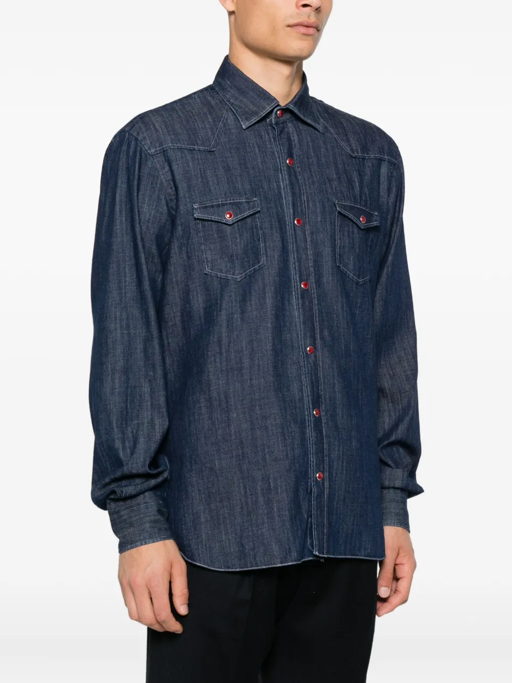 Barba Denim overhemd Blauw