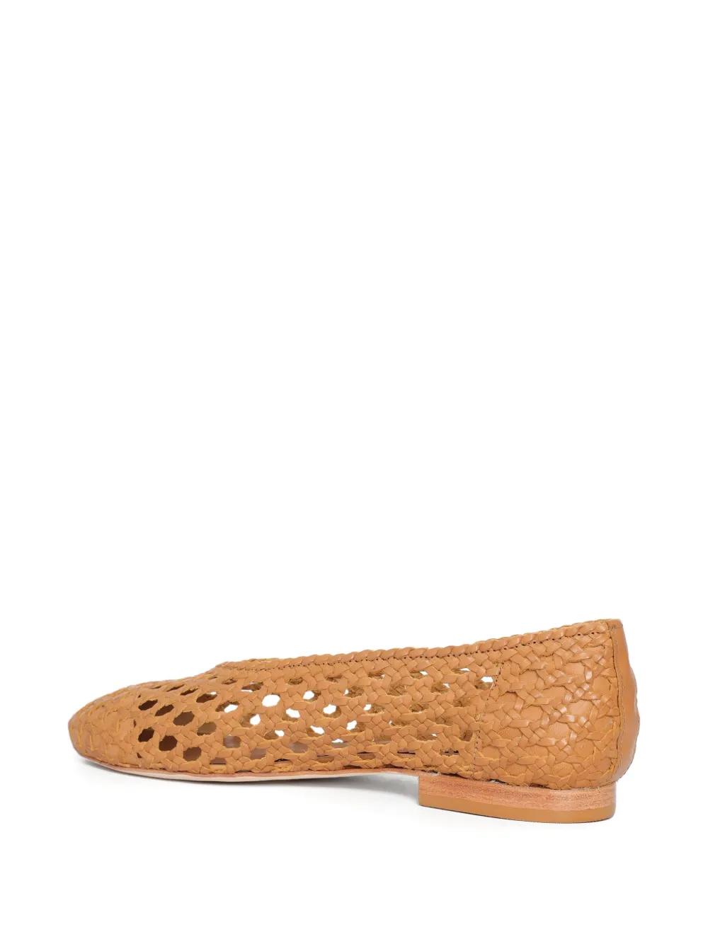 Sarah Chofakian woven-leather flat pumps Brown