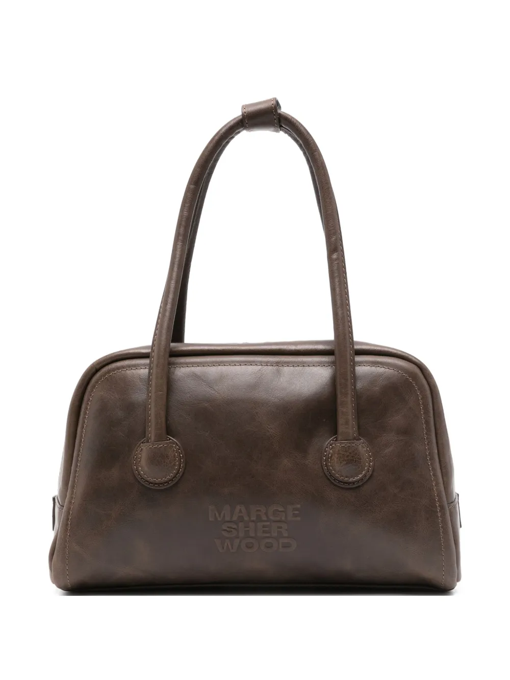top-handle leather tote bag