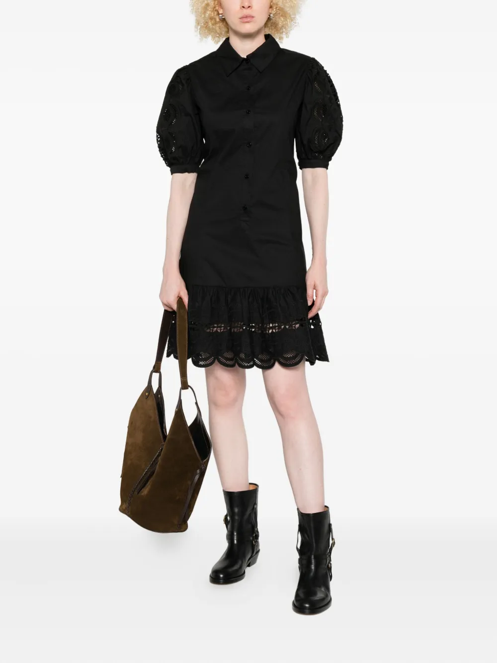 LIU JO embroidered dress Zwart