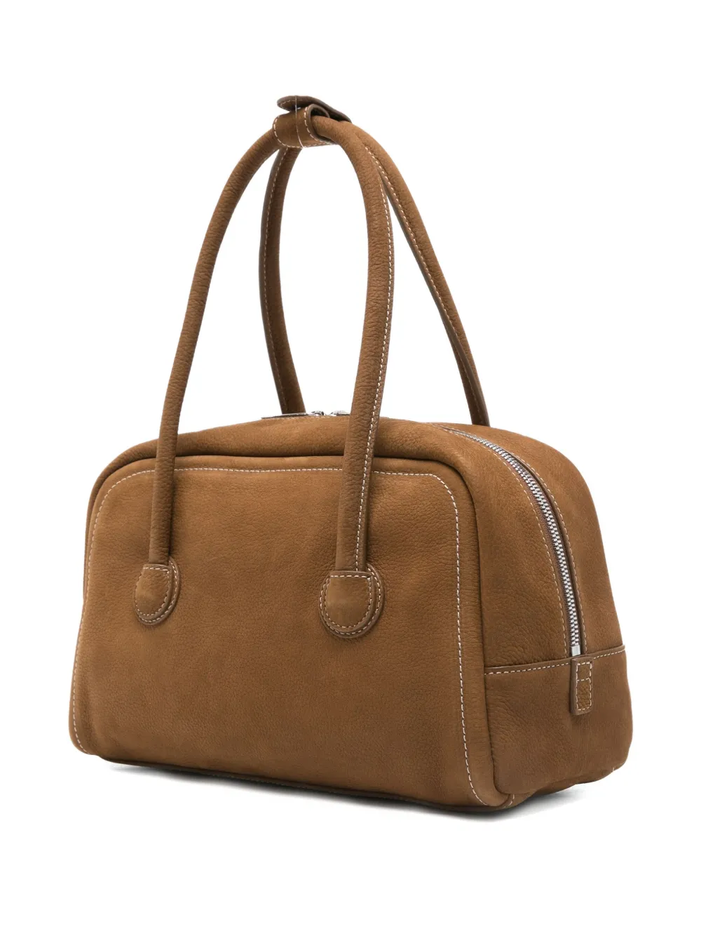 Marge Sherwood Shopper van kalfsleer met logo-reliëf Bruin