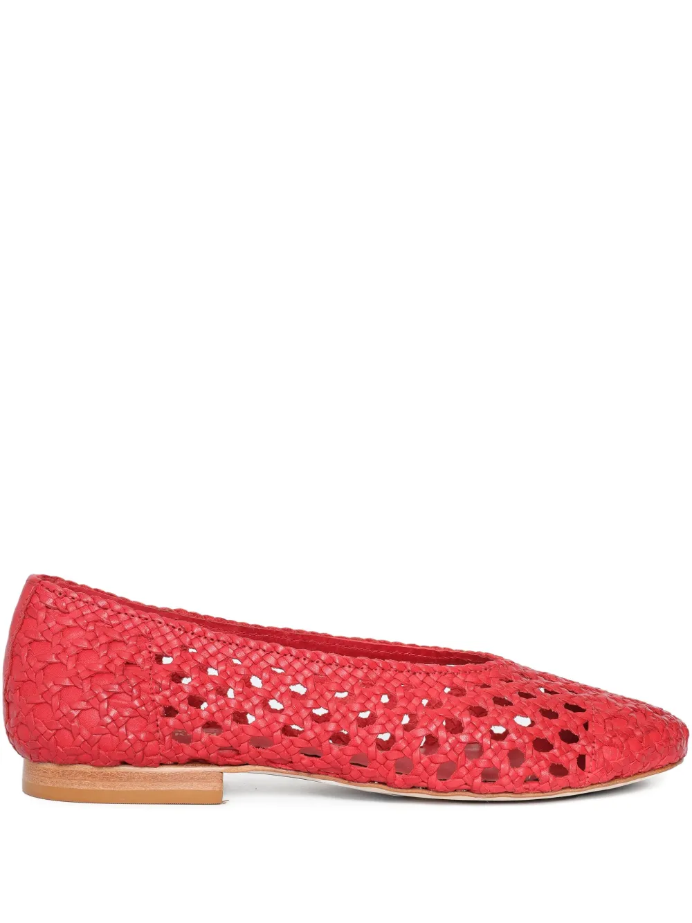 Sarah Chofakian Geweven leren pumps Rood
