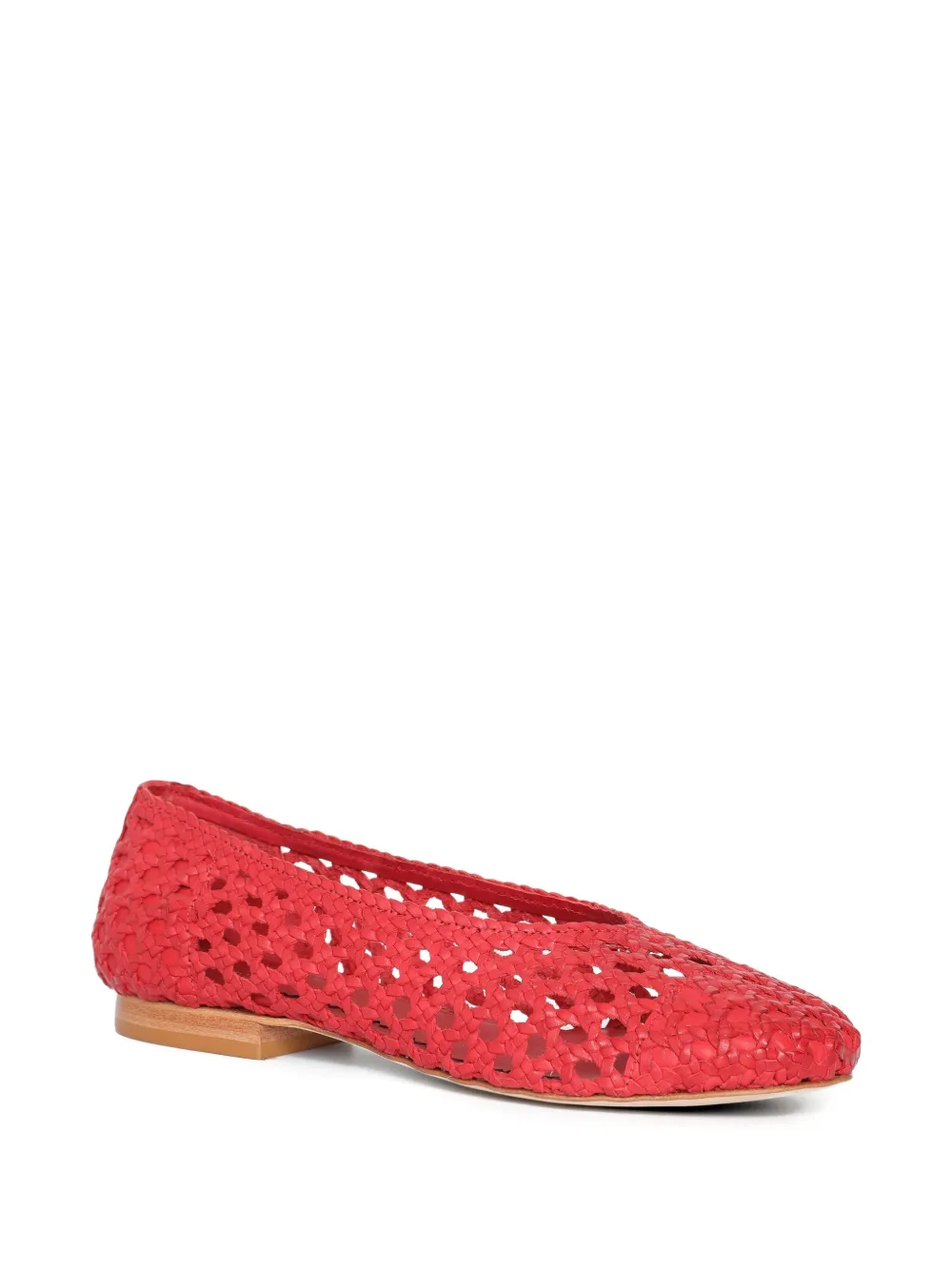 Sarah Chofakian Geweven leren pumps Rood