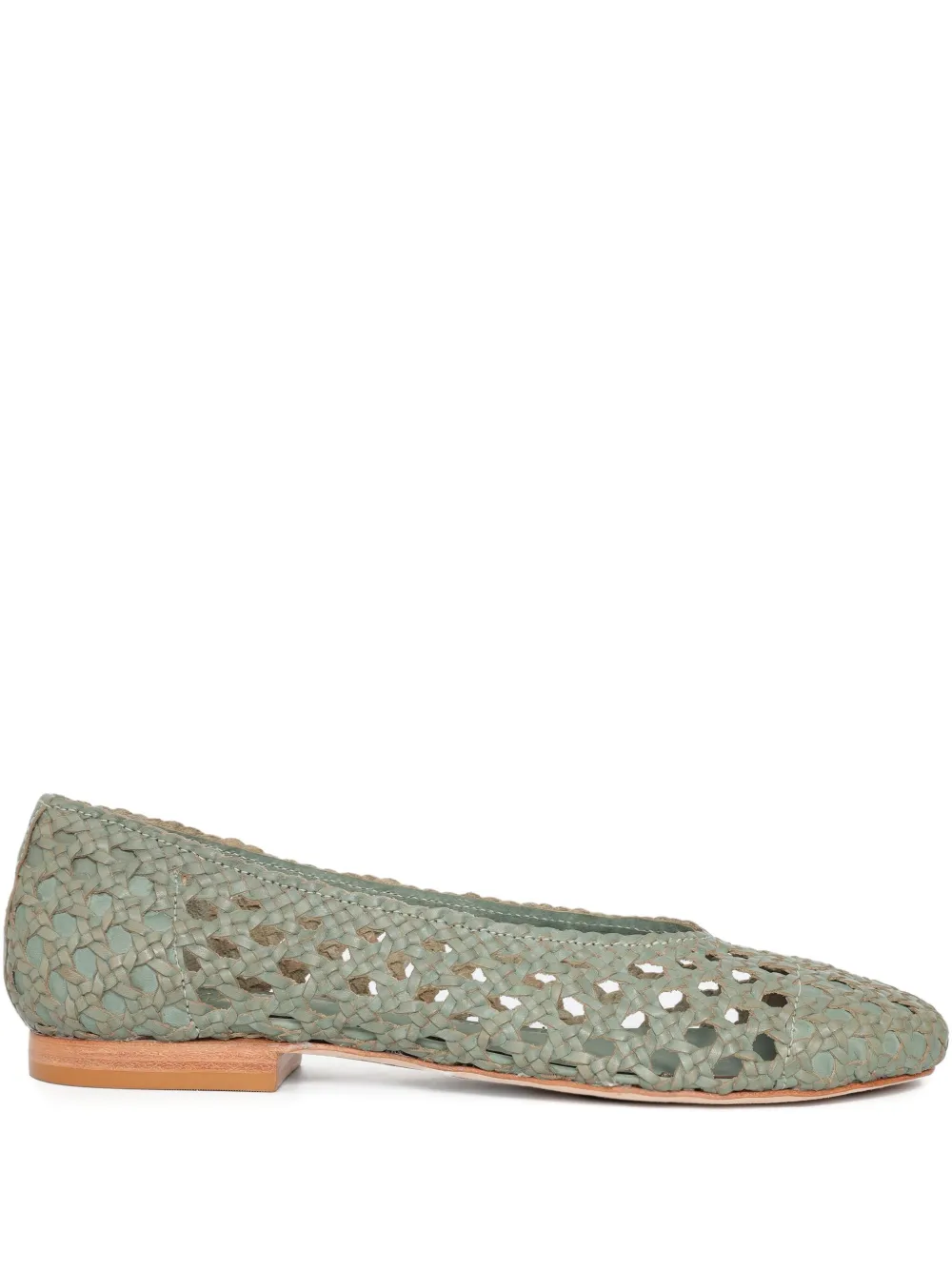Sarah Chofakian wove-leather ballet flats Green