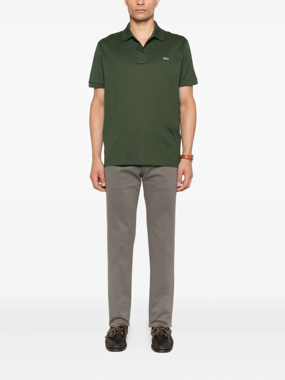 Paul & Shark Poloshirt met geborduurd logo Groen