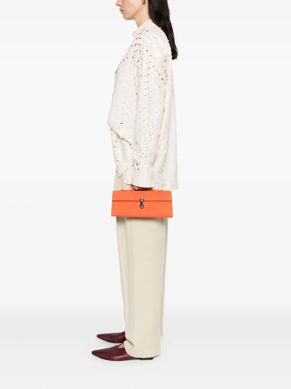 Savette Slim Symmetry top-handle tote bag - Oranje