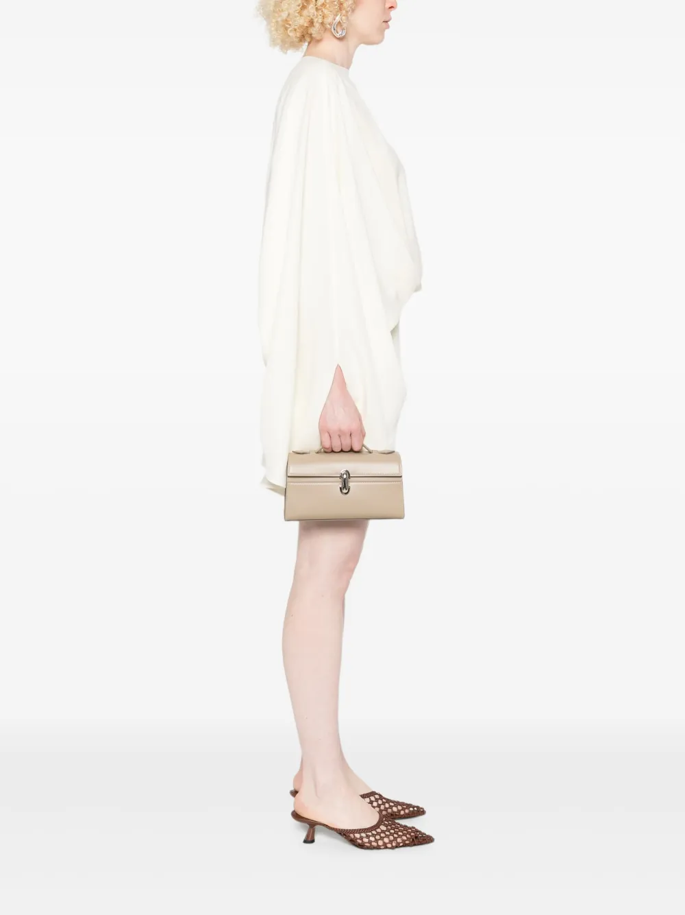 Savette Symmetry clutch met handvat - Bruin