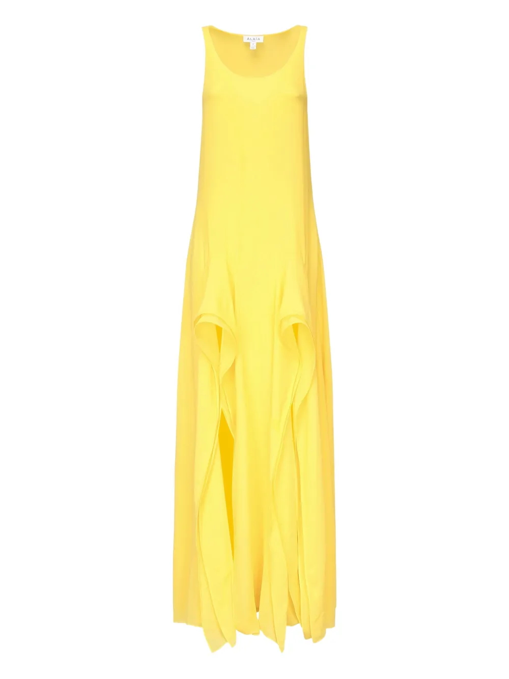 Alaïa ruffled sleeveless maxi dress | Yellow | Image 1