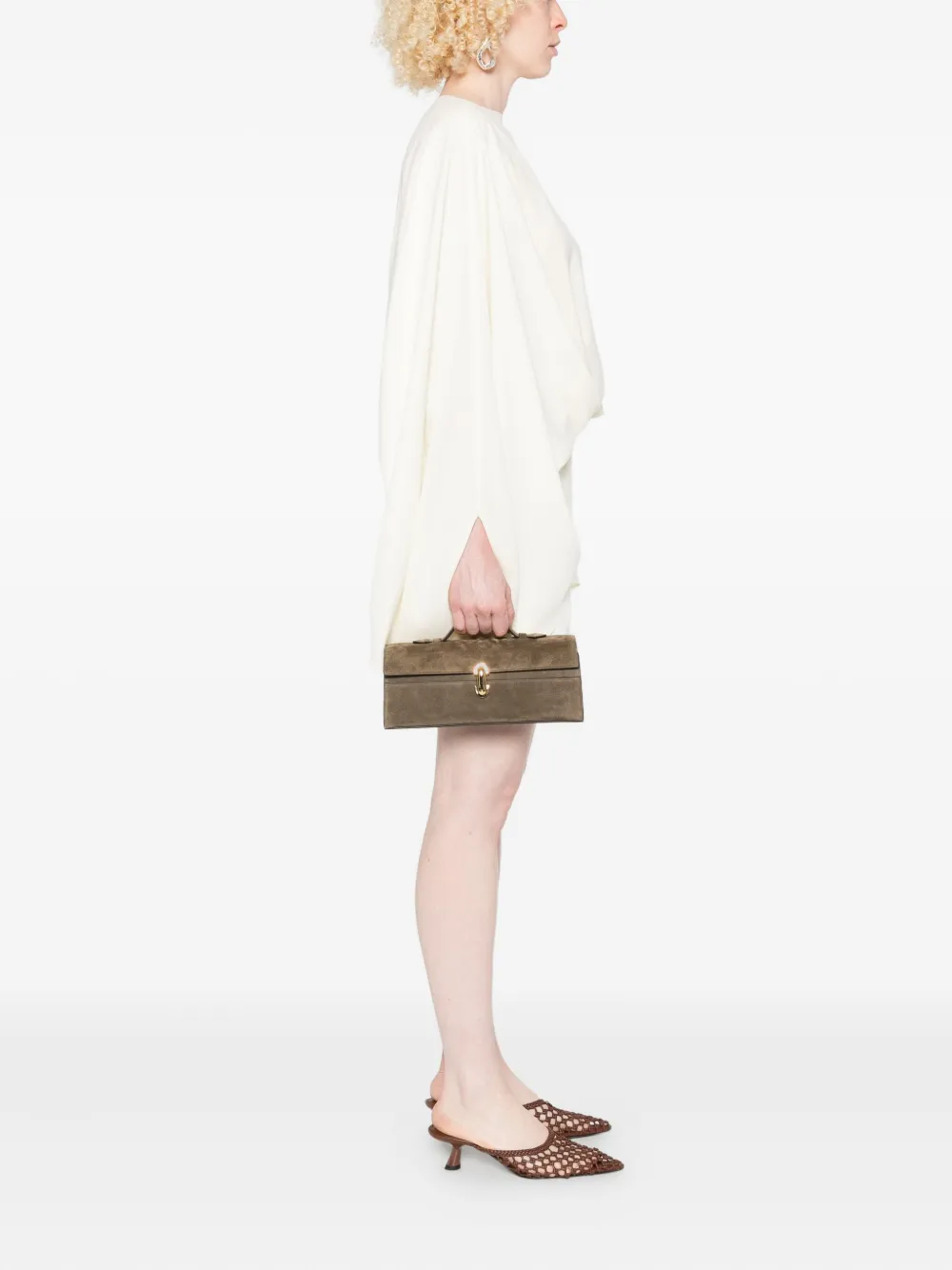 Savette Symmetry clutch met handgreep - Bruin